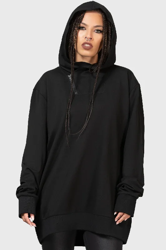 Nighttime Demise Hoodie Hoodie with Belted Waist Structured Tailored