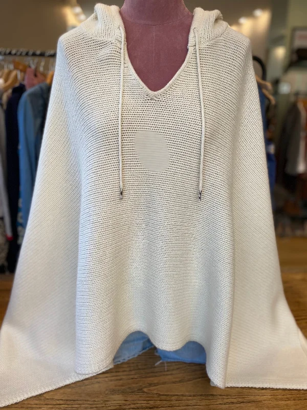 NILI LOTAN chunky hoodie poncho/ 0-S Hoodie with Belted Waist Structured Tailored