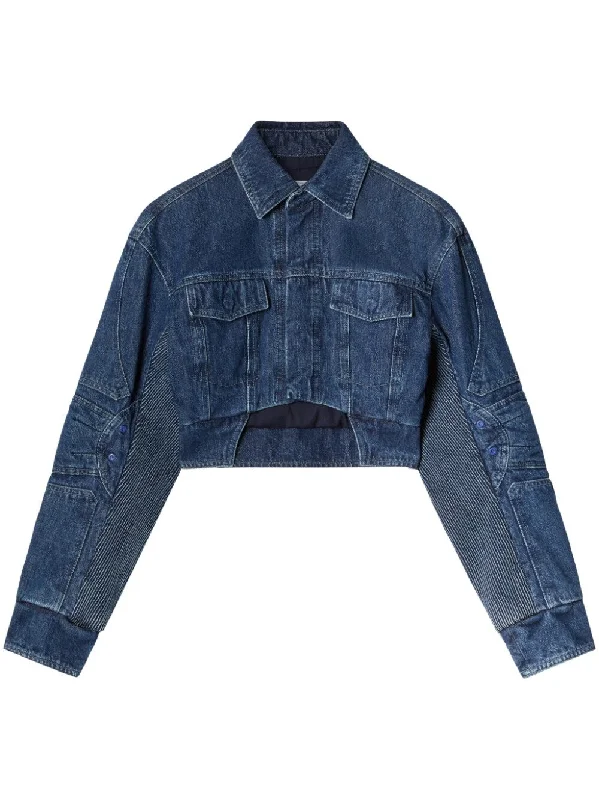 Off White Coats Blue Belted Crossover Blazer