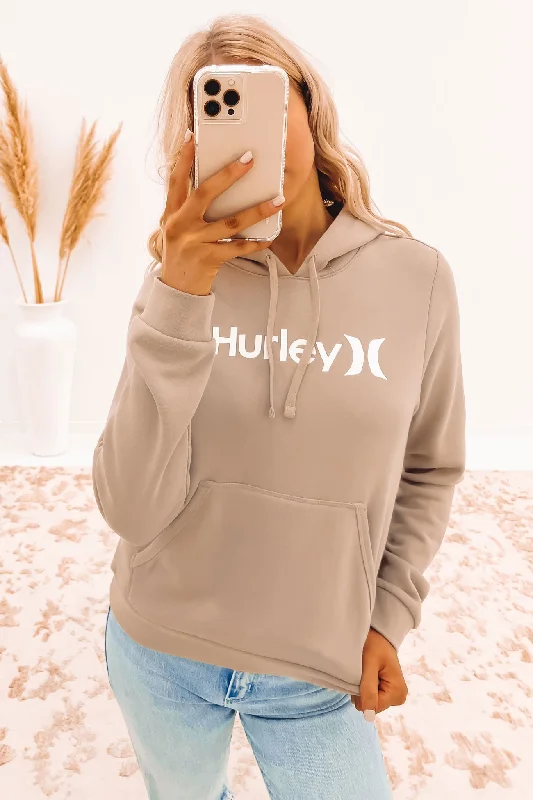 One And Only Seasonal Hoodie Simply Taupe Hoodie with Hem Drawcord Adjustable Customizable