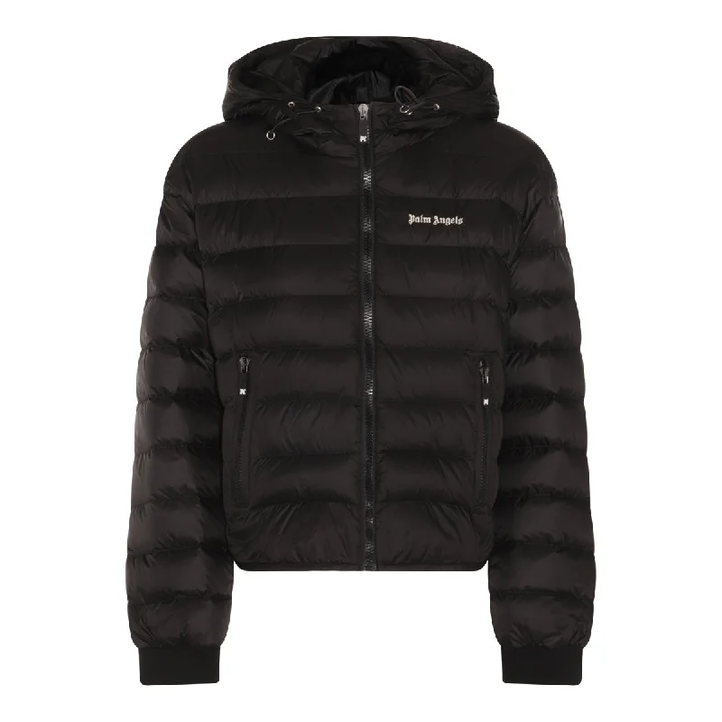 Palm Angels Coats Black Warmth-Enhanced Parka