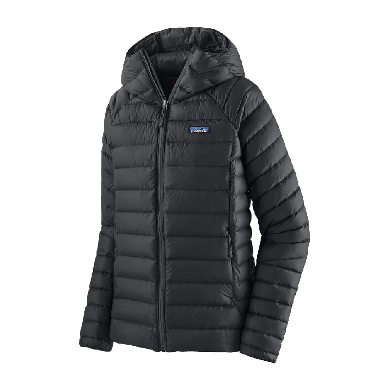 Patagonia Women's Down Sweater Hoody Black Fitted Slim Tailored