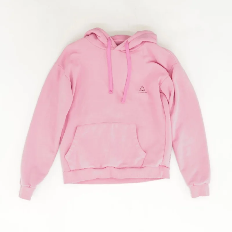 Pink Solid Hoodie Hoodie with Distressed Vintage Worn