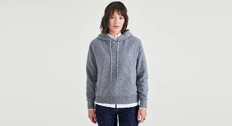 Popover Hoodie, Relaxed Fit Hoodie with V-Neck Classic Versatile