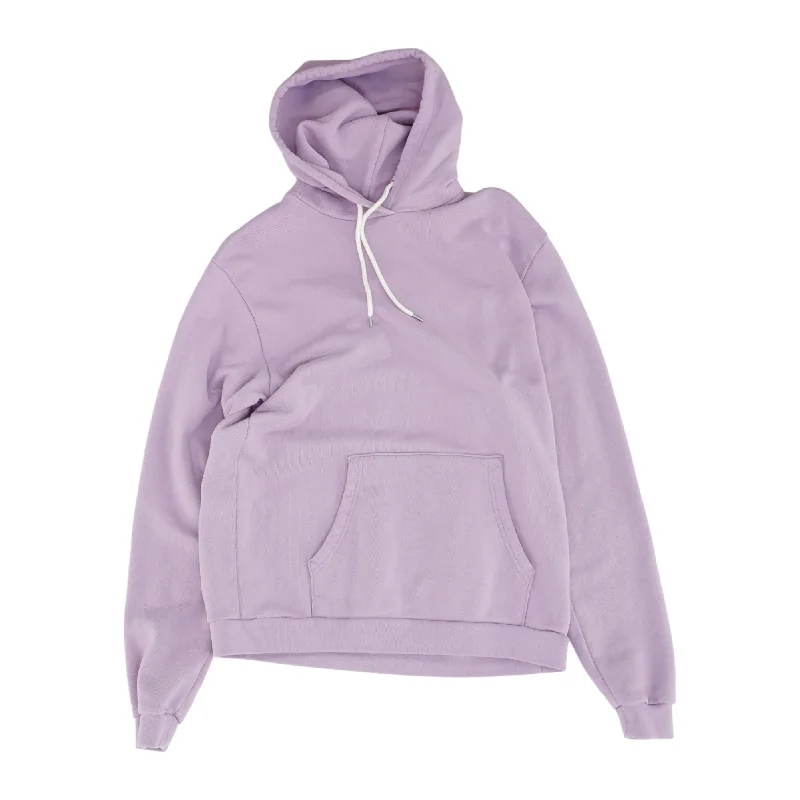 Purple Solid Hoodie Hoodie with Hem Elastic Stretchable Comfortable