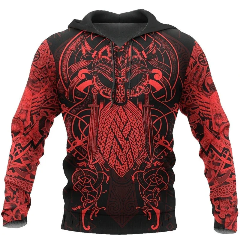 Raven Vikings 3D Printed Hoodie for Men and Women / Fashion Unisex Casual Top Hoodie with Hem Ribbing Snug Secure