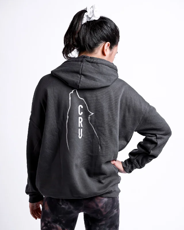 Wolf Sketch Raw Seam Hoodie Hoodie with Button Classic Timeless