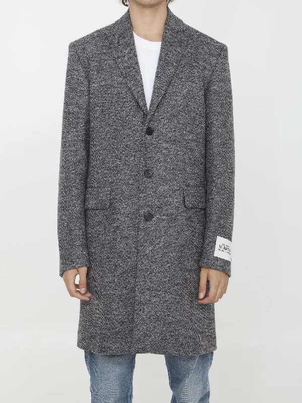 Re-edition Wool Coat Cozy Knitted Poncho