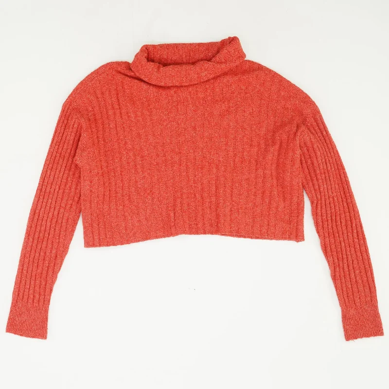 Red Solid Turtleneck Sweater Machine Wash Dry Clean Hand Wash