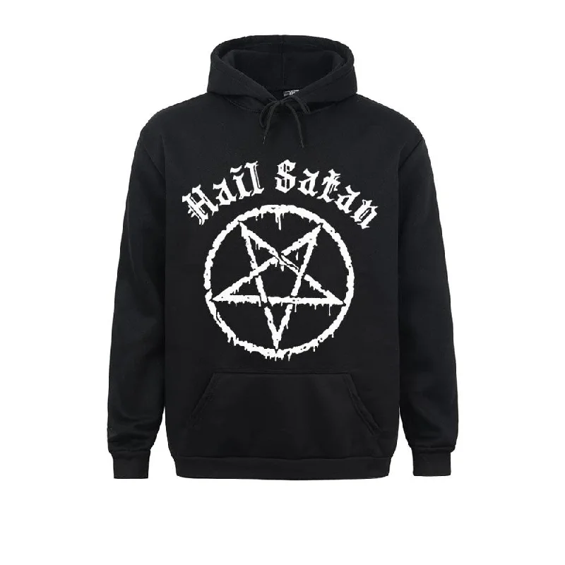 Rock Style Satanic Pentagram Print Hoodie / Casual Unisex Hooded Sweatshirts / Alternative Fashion Hoodie with Cropped Fit Short Trendy Rock Style Satanic Pentagram Print Hoodie / Casual Unisex Hooded Sweatshirts / Alternative Fashion Hoodie with Cropped Fit Short Trendy