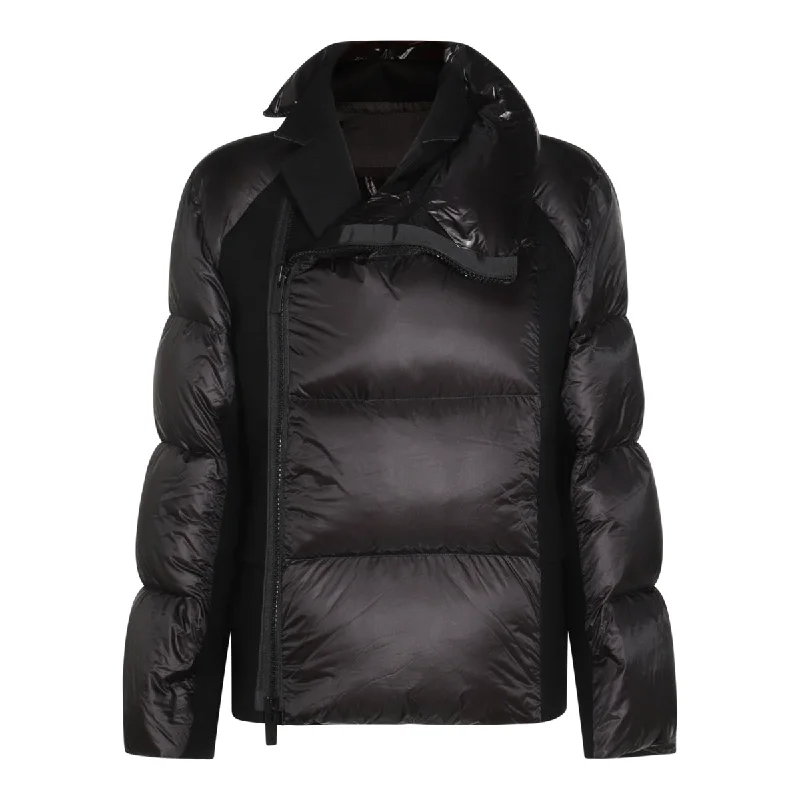 Sacai Coats Black Quilted Hybrid Jacket