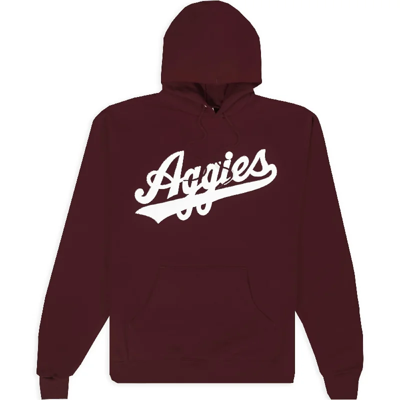 Texas A&M Champion Satin Twill Aggies Script Maroon Hoodie Hoodie with Exposed Zipper Edgy Industrial Texas A&M Champion Satin Twill Aggies Script Maroon Hoodie Hoodie with Exposed Zipper Edgy Industrial
