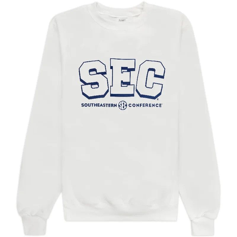SEC Block Sweatshirt Hoodie with Raw Hem Edgy Unfinished