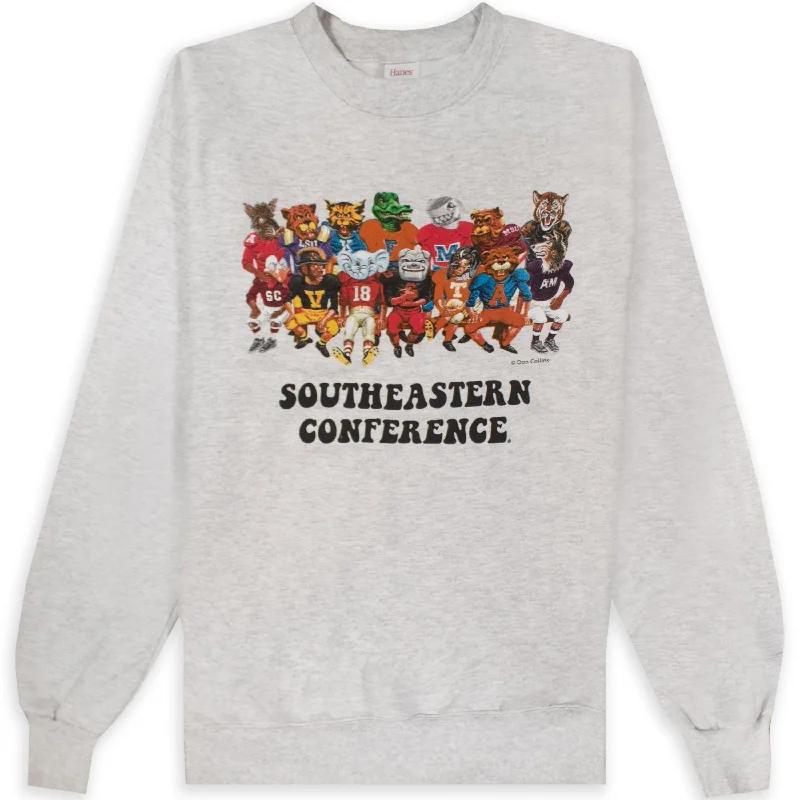 SEC Colorful Mascots Sweatshirt Hoodie with Hidden Zipper Minimalist Clean