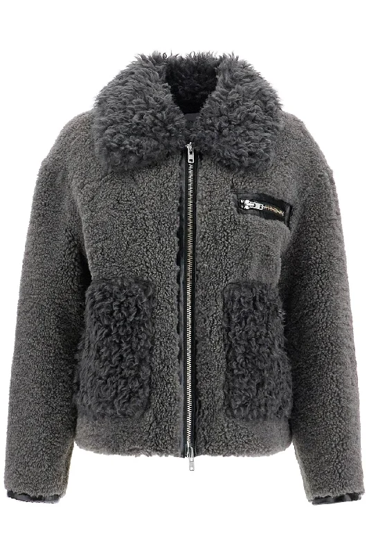 Short Eco Shearling Coat Knit Longline Duster