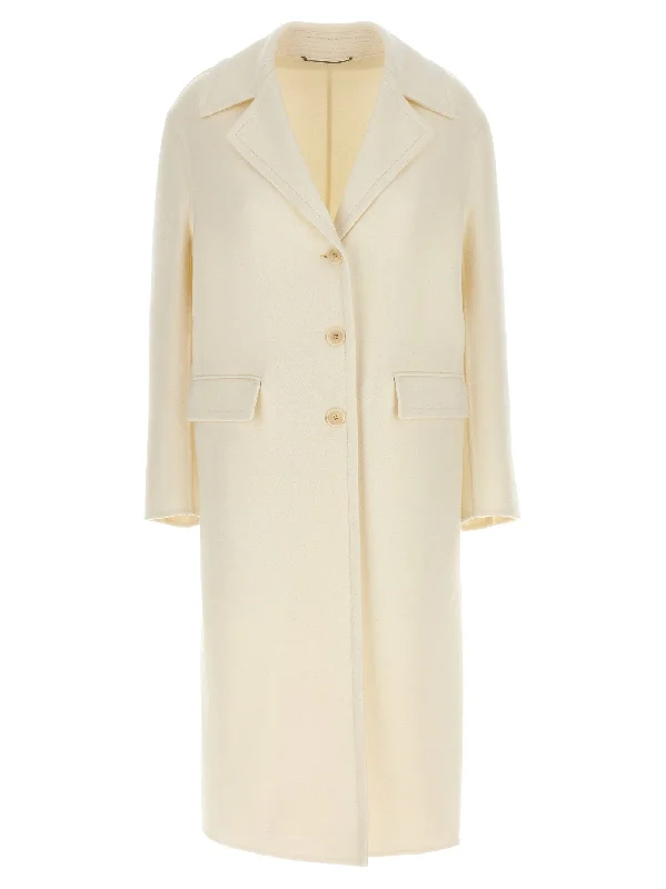 Single-breasted Wool Coat Cozy Fleece Hoodie