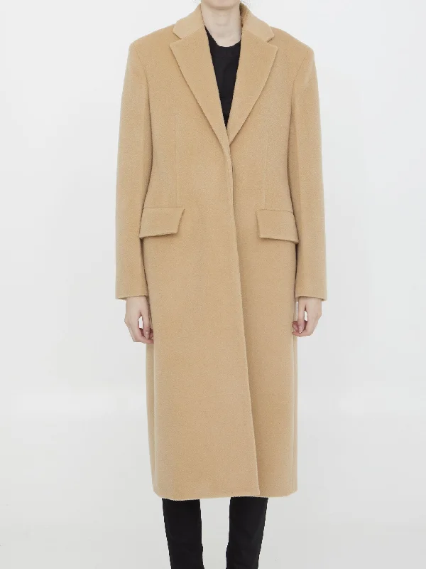 Single-breasted Wool Coat Suede Fringe Jacket