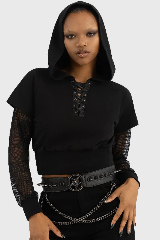 Smoldris Hoodie Hoodie with Hem Embroidery Detailed Premium