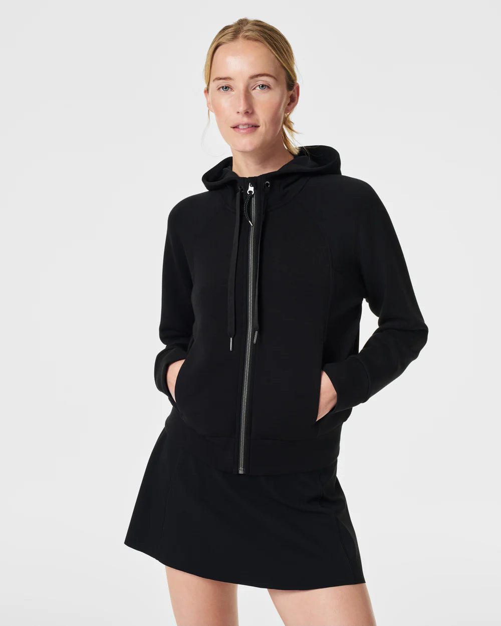 Airessentials Full Zip Hoodie (Very Black) Hoodie with Hem Contrast Bold Stylish