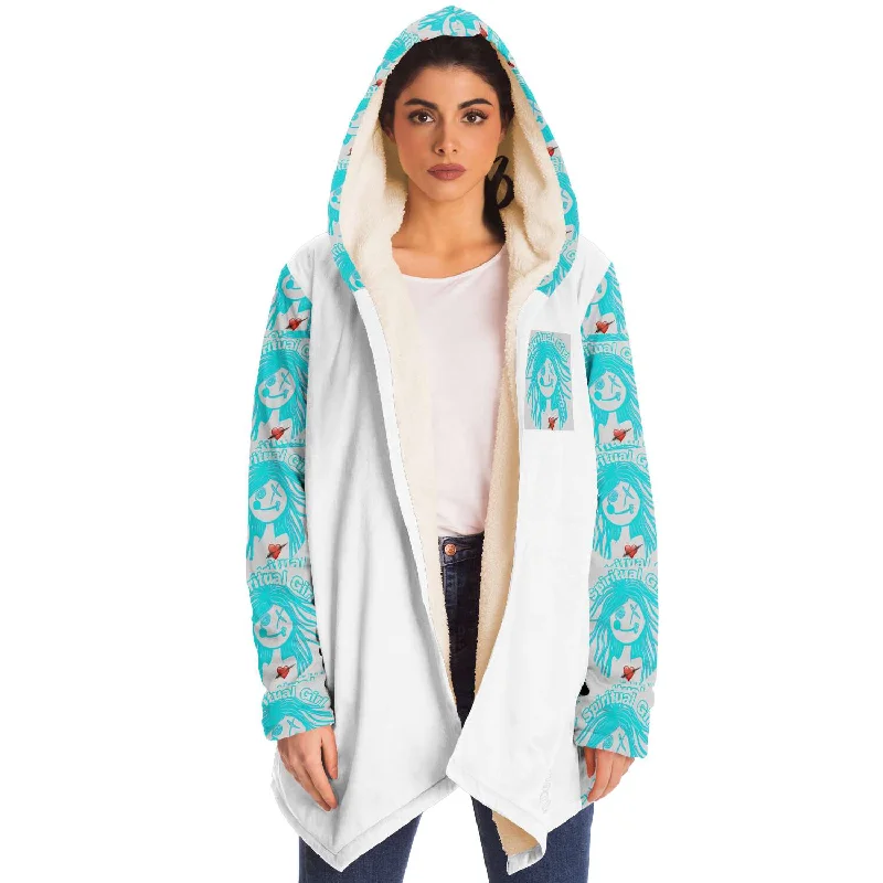 Spiritual girl themed print snug hoodie Hoodie with Hem Detail Decorative Unique