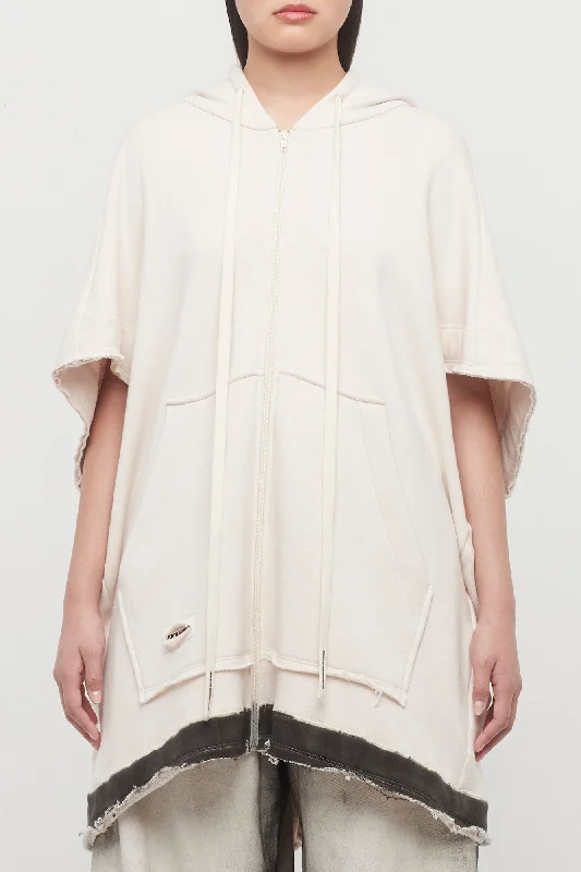 Melitta Baumeister Sleeveless Zip Up Hoodie in Ivory and Black Hoodie with Hidden Zipper Minimalist Clean Melitta Baumeister Sleeveless Zip Up Hoodie in Ivory and Black Hoodie with Hidden Zipper Minimalist Clean