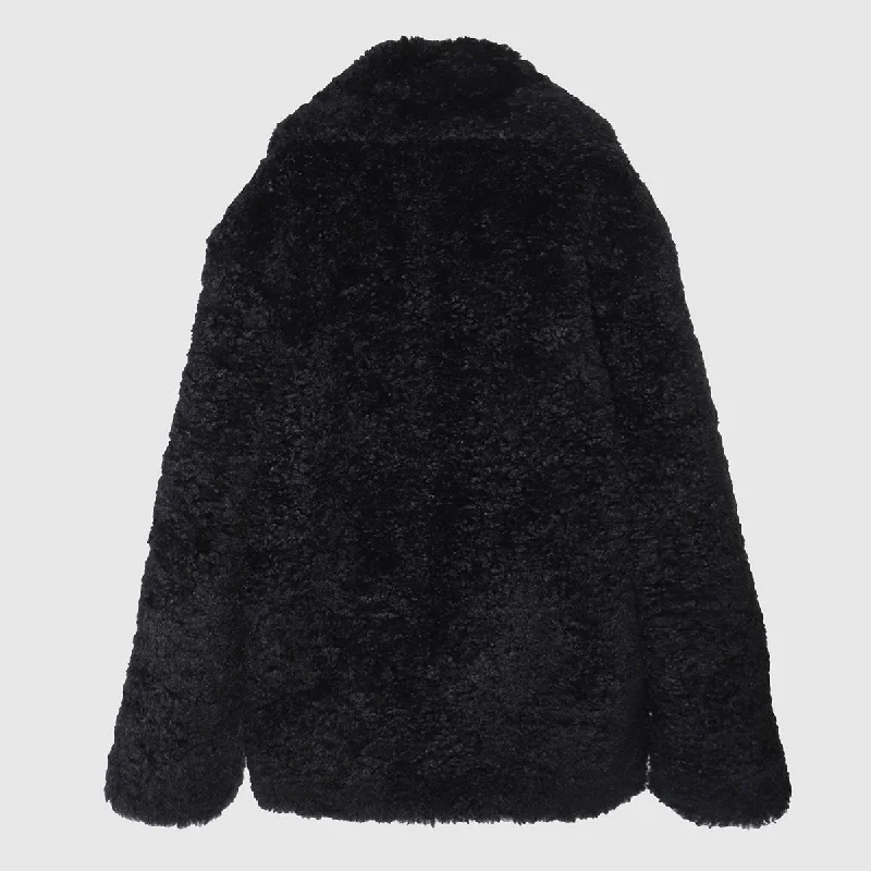 Stella Mccartney Coats Blue Cropped Moto Jacket