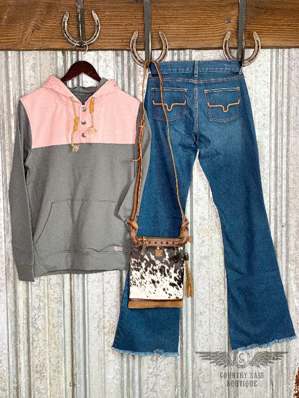 STS Pink & Grey Ryland Hoodie Hoodie with Zipper Placket Modern Functional