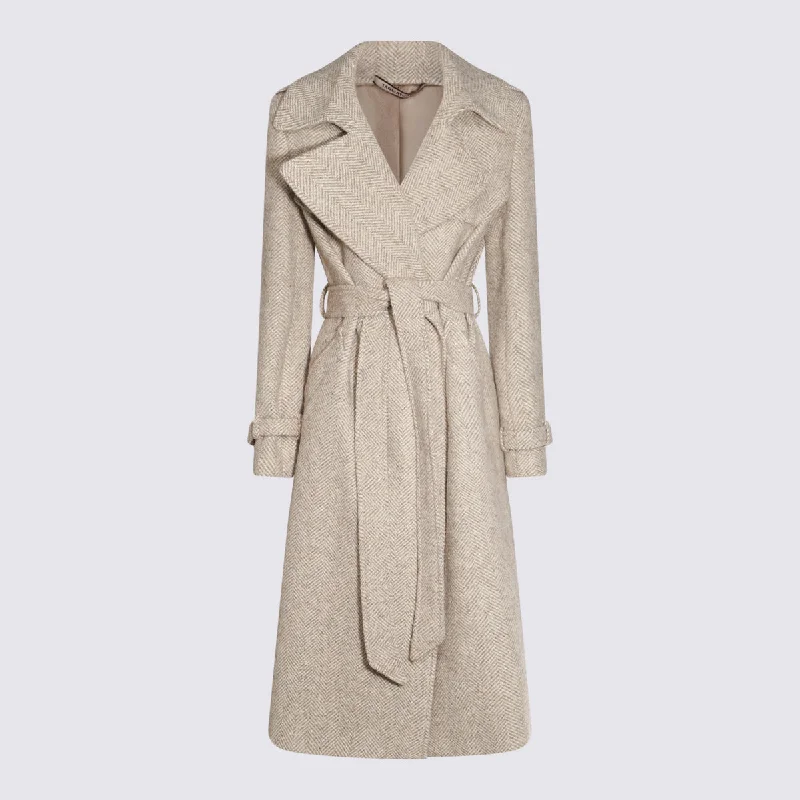 Tagliatore Coats Beige Cropped Fleece Jacket