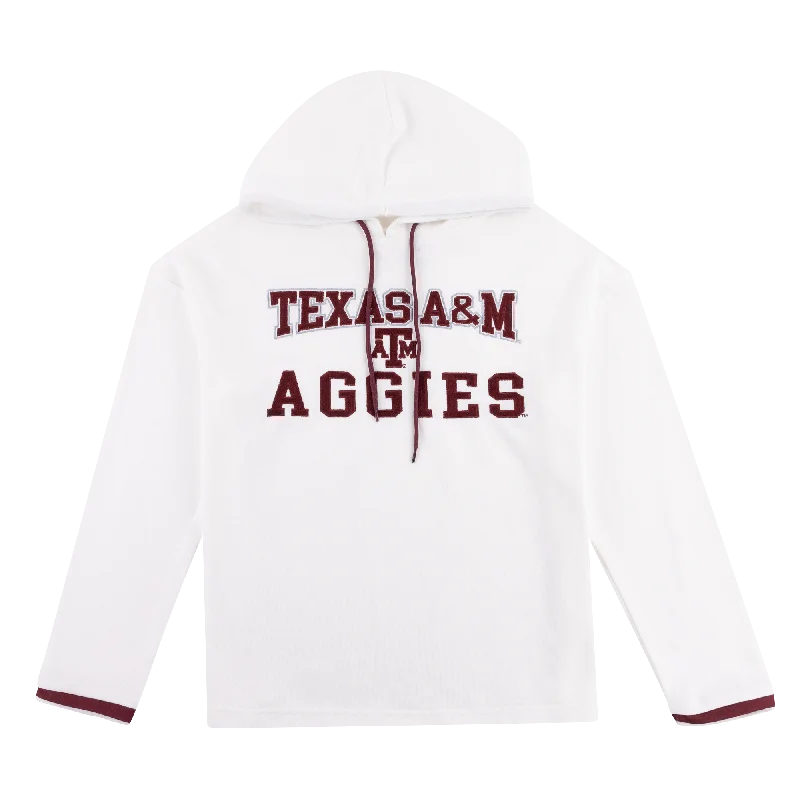 Texas A&M Aggies French Terry Hoodie Hoodie with Metallic Shiny Futuristic