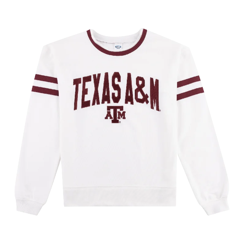 Texas A&M Maroon Stripe Sweatshirt Hoodie with Neon Bright Vibrant