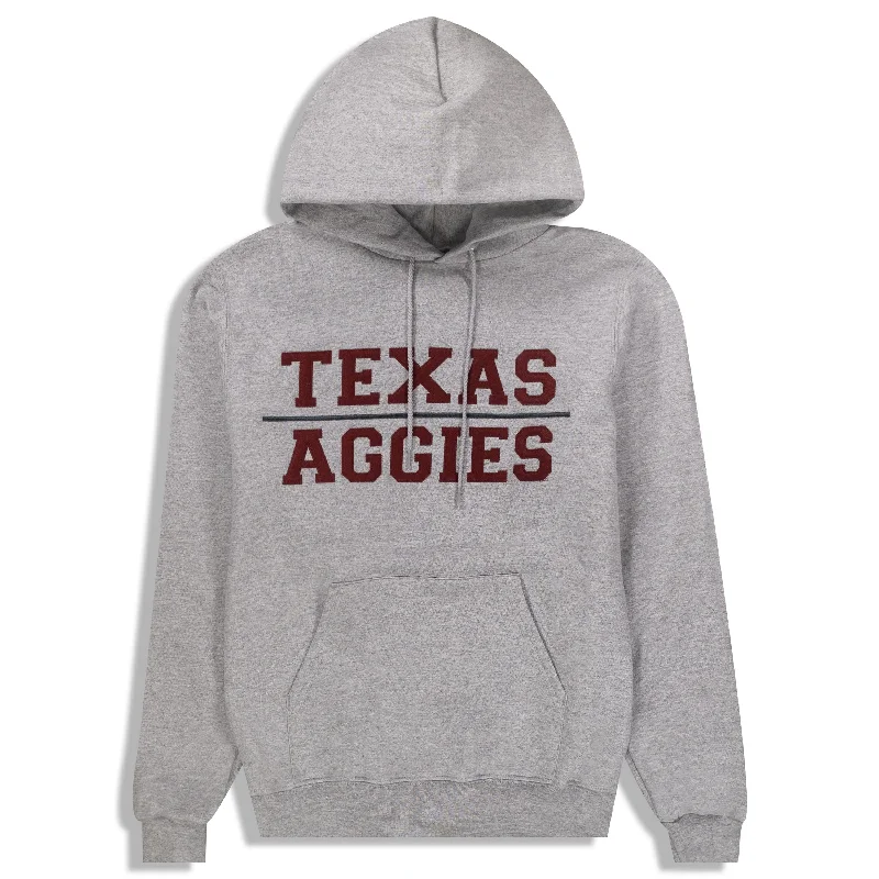 Texas Aggies Bar Hoodie Hoodie with Slit Hem Functional Movement
