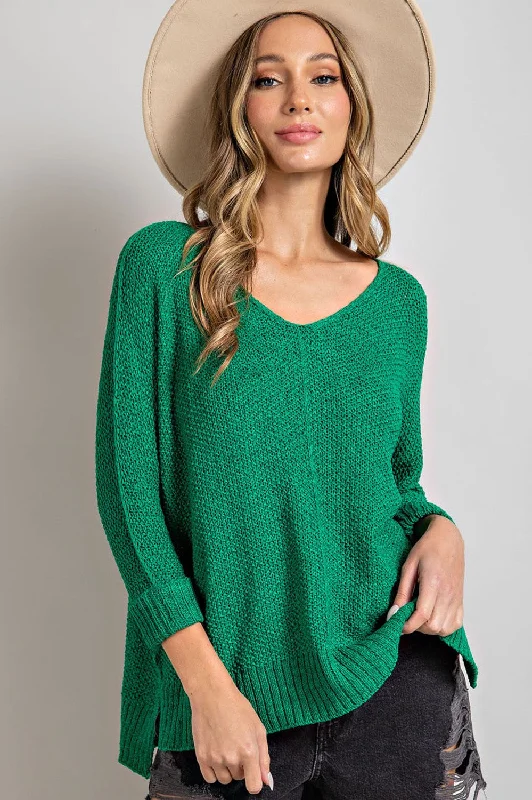 The Elia Sweater-Kelly Green Hooded Sweater Collared Sweater Shawl Collar