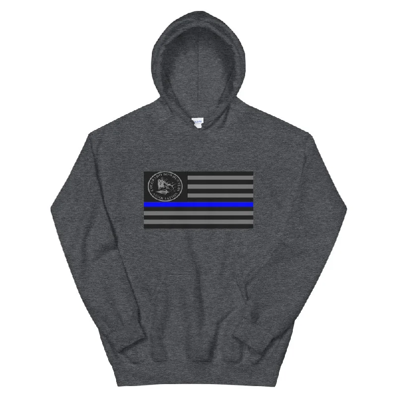 Thin Blue Line Hoodie Hoodie with Illustration Artistic Creative