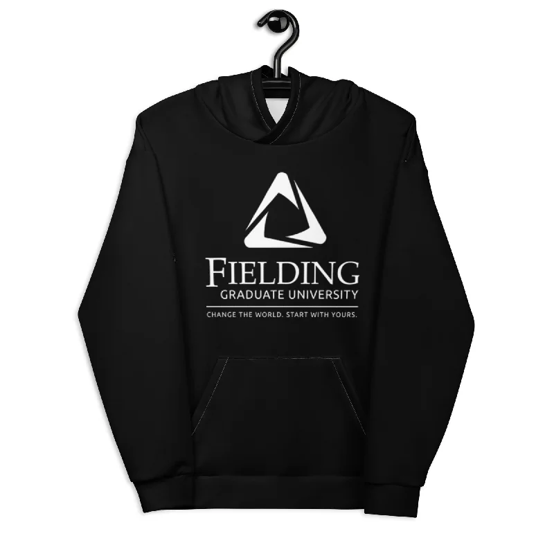 Unisex Eco-friendly Hoodie - Black | Fielding Logo Hoodie with Hem Elastic Stretchable Comfortable Unisex Eco-friendly Hoodie - Black | Fielding Logo Hoodie with Hem Elastic Stretchable Comfortable