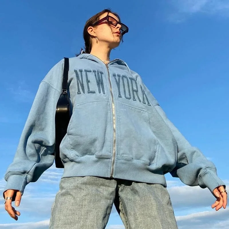 DressBetty - Vintage Embroid High Quality Zip Up Hoodies Hoodie with Half-Zip Sporty Casual