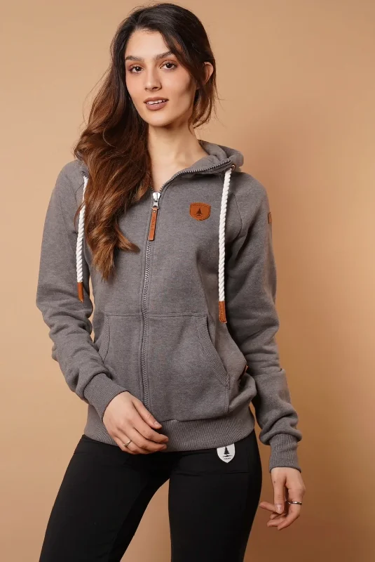 Wanakome Zip Up Hoodie Women’s 703 Hera Hoodie with Illustration Artistic Creative