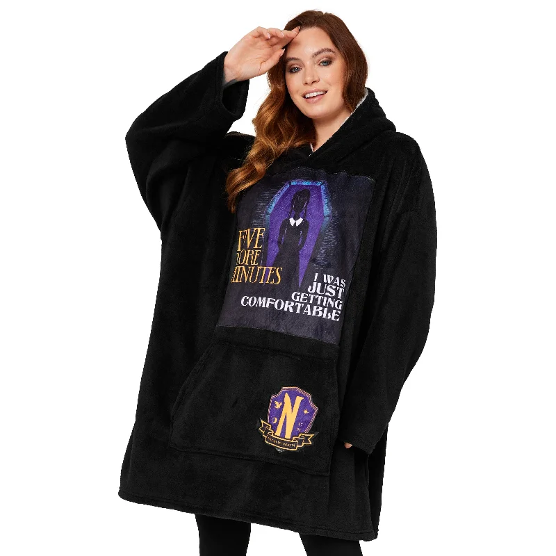 Wednesday Blanket Hoodie for Women and Teenagers - Black/Purple Hoodie with Pastel Soft Subtle Wednesday Blanket Hoodie for Women and Teenagers - Black/Purple Hoodie with Pastel Soft Subtle