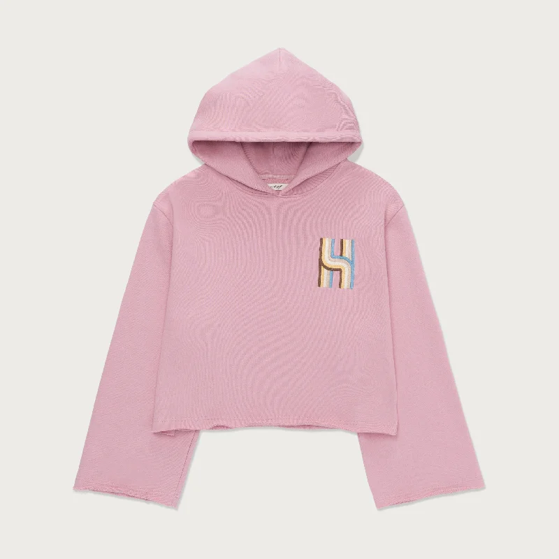 Womens Oversized Hoodie - Pink Hoodie with Monochrome Minimalist Simple