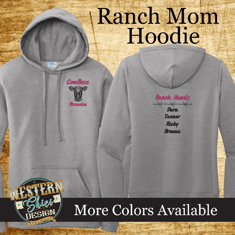 Women's Ranch Mom Hoodie Hoodie with Neon Bright Vibrant