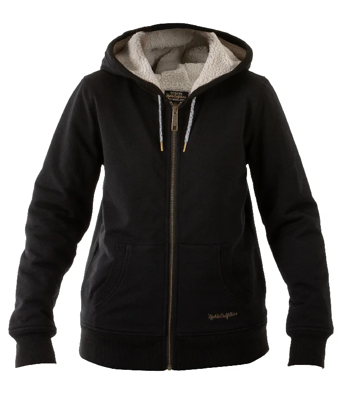 Women’s Sherpa Lined Full Zip Hoodie Hoodie with Bell Sleeves Flared Feminine