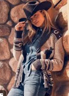 Wrangler Knit Sweater Women’s 112353132 Embroidered Appliqued Beaded