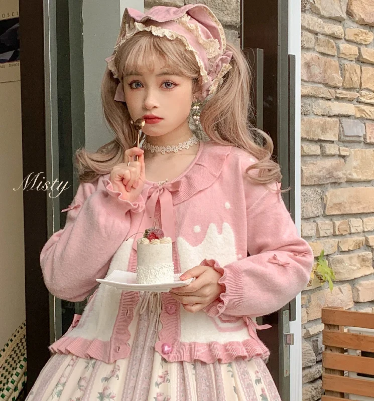 MIST~Beating Heart~Sweet Lolita Thick Sweater Coat Puff Sleeve