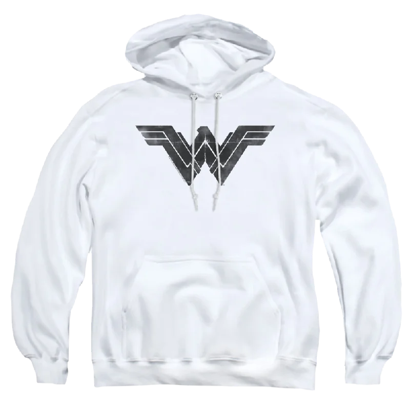 Batman v Superman Folded And Distressed - Pullover Hoodie Angora Wool Cozy
