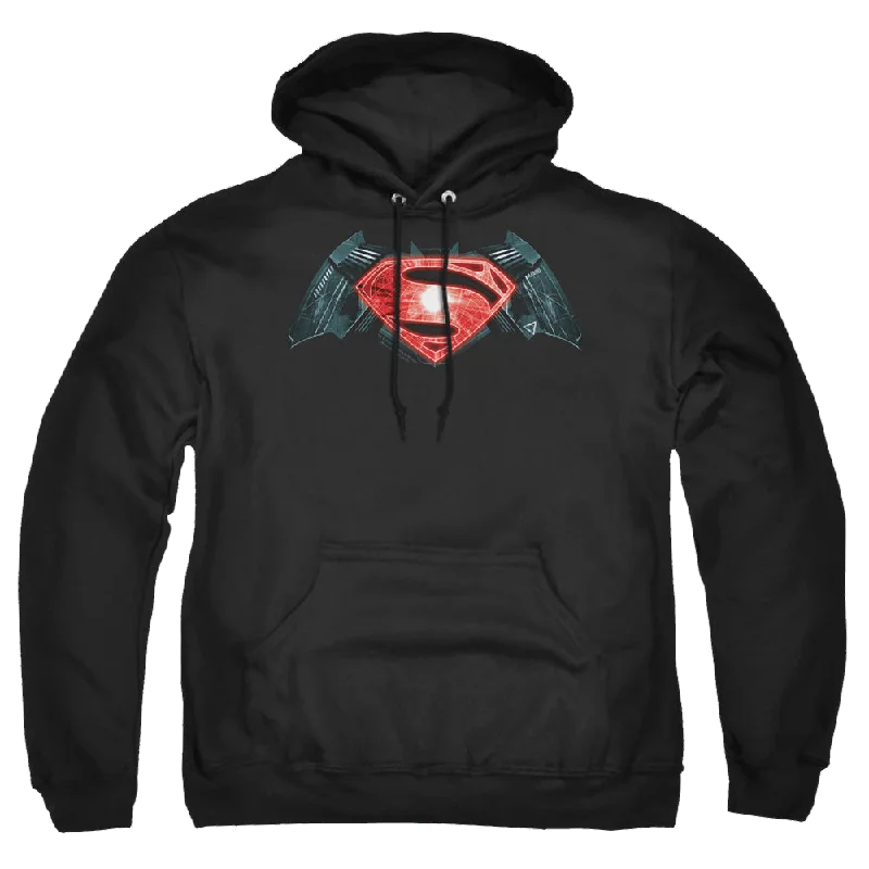 Batman v Superman Industrial Logo - Pullover Hoodie One Shoulder Top