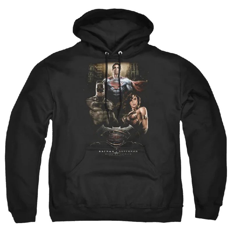 Batman v Superman Thre Three - Pullover Hoodie Textured Knit Design