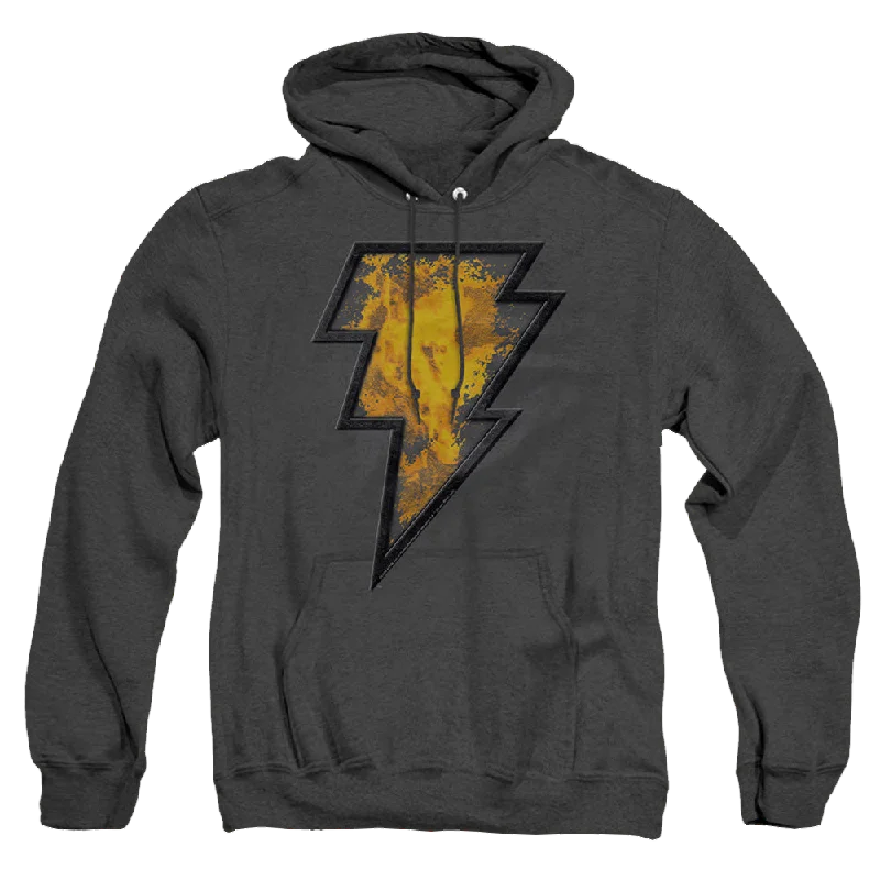 Black Adam Black Adam Beveled Emblem - Heather Pullover Hoodie Lapel Neck Sweater
