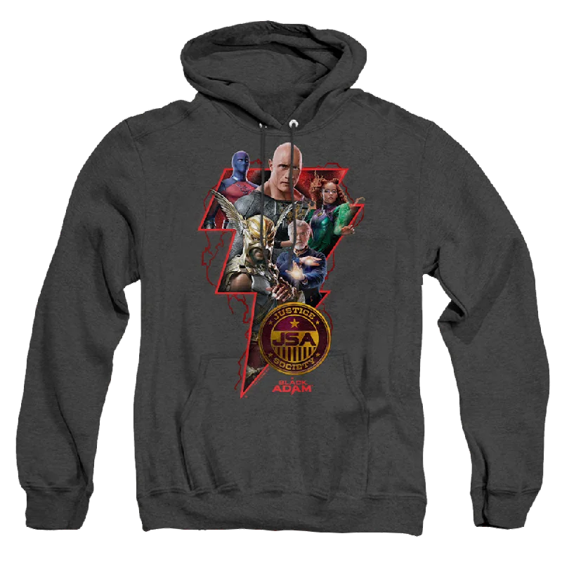 Black Adam Black Adam Character Bolt - Heather Pullover Hoodie One Shoulder Top