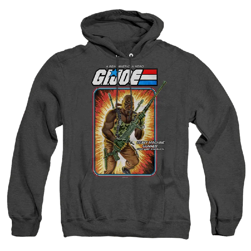 G.I. Joe Roadblock Card - Heather Pullover Hoodie Tight Sleeve Top