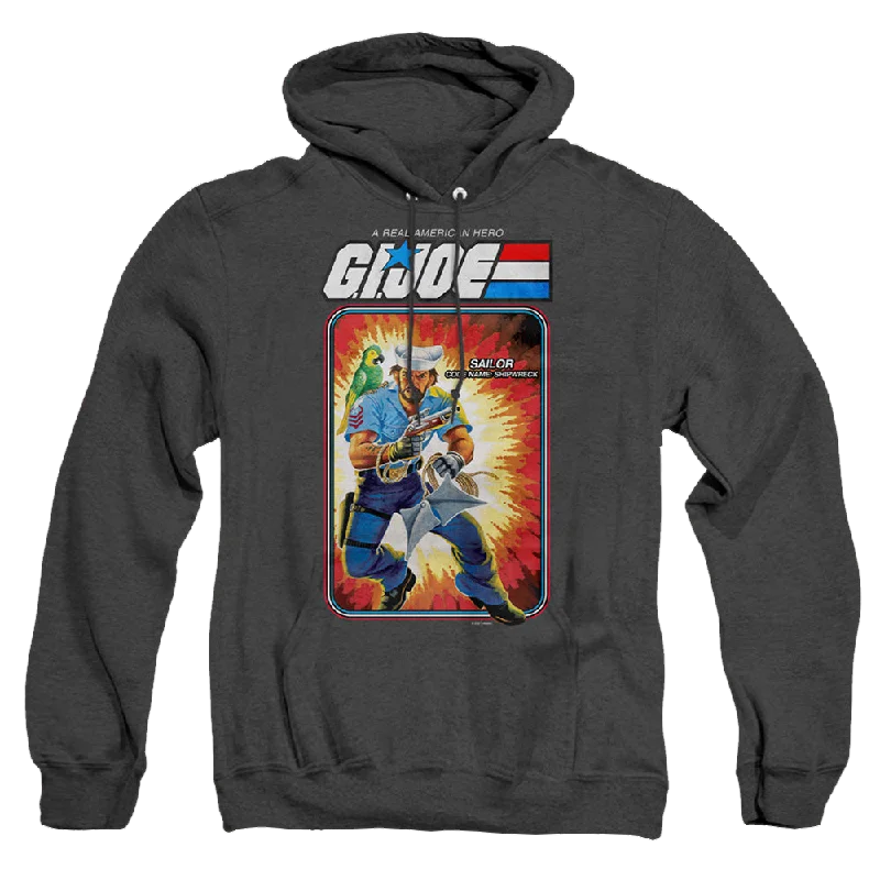 G.I. Joe Shipwreck Card - Heather Pullover Hoodie Shirred Sleeve Feminine