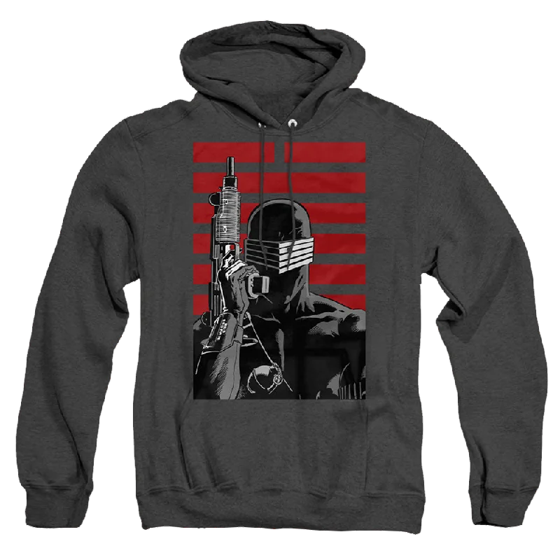 G.I. Joe Snake Eyes Ninja - Heather Pullover Hoodie Ruffle Sleeve Feminine